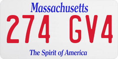 MA license plate 274GV4