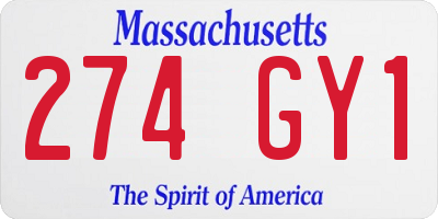 MA license plate 274GY1