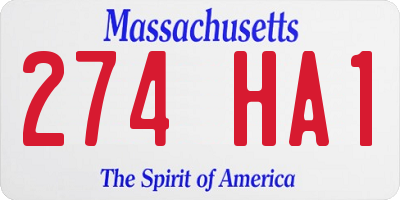 MA license plate 274HA1