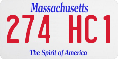 MA license plate 274HC1