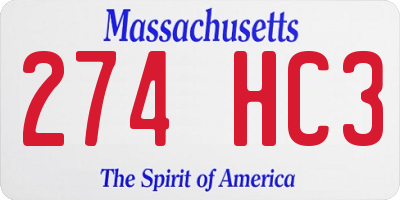 MA license plate 274HC3
