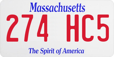 MA license plate 274HC5