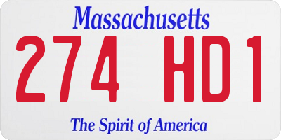 MA license plate 274HD1