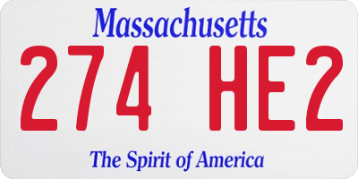 MA license plate 274HE2