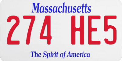MA license plate 274HE5