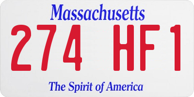 MA license plate 274HF1