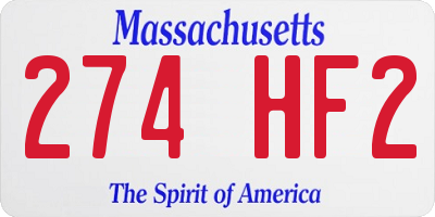 MA license plate 274HF2