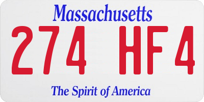 MA license plate 274HF4