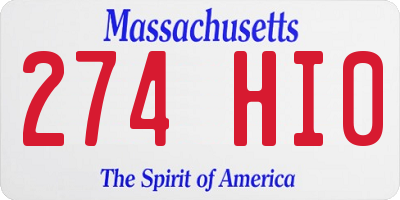 MA license plate 274HI0