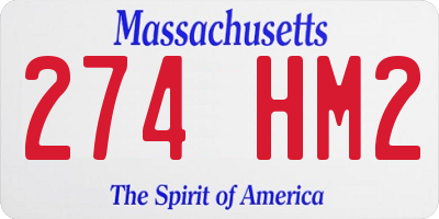 MA license plate 274HM2