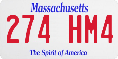 MA license plate 274HM4