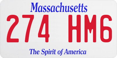 MA license plate 274HM6
