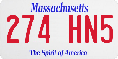 MA license plate 274HN5