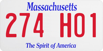 MA license plate 274HO1