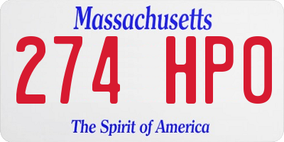 MA license plate 274HP0