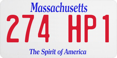 MA license plate 274HP1