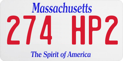 MA license plate 274HP2