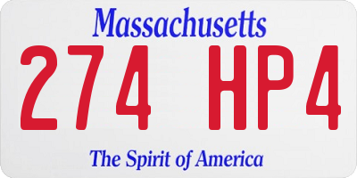 MA license plate 274HP4