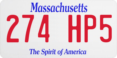 MA license plate 274HP5