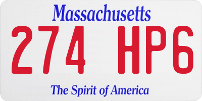 MA license plate 274HP6