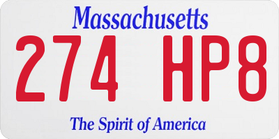 MA license plate 274HP8