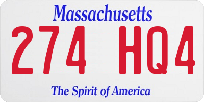 MA license plate 274HQ4