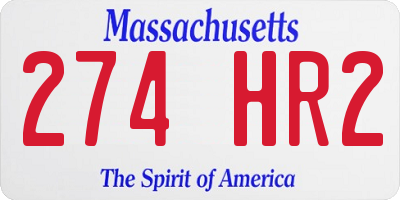 MA license plate 274HR2