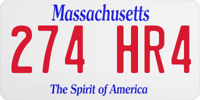 MA license plate 274HR4