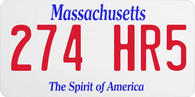 MA license plate 274HR5