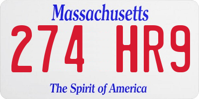 MA license plate 274HR9
