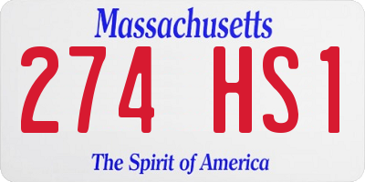 MA license plate 274HS1