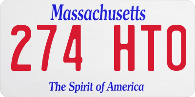 MA license plate 274HT0