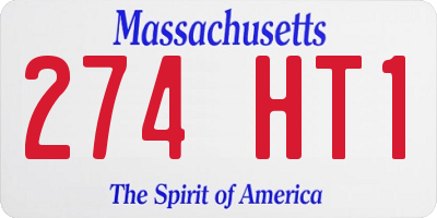 MA license plate 274HT1