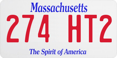 MA license plate 274HT2