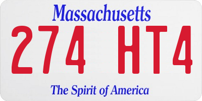 MA license plate 274HT4
