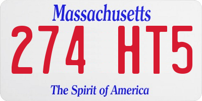 MA license plate 274HT5