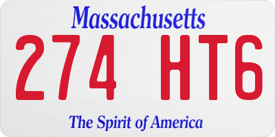MA license plate 274HT6