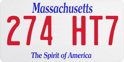 MA license plate 274HT7
