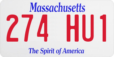 MA license plate 274HU1