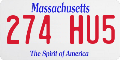MA license plate 274HU5