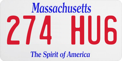 MA license plate 274HU6