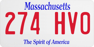 MA license plate 274HV0