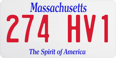 MA license plate 274HV1