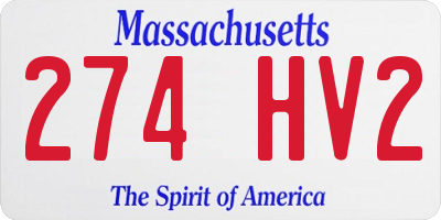 MA license plate 274HV2