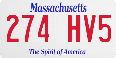 MA license plate 274HV5