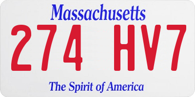 MA license plate 274HV7