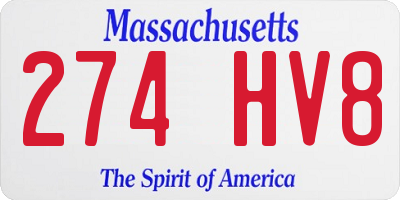 MA license plate 274HV8