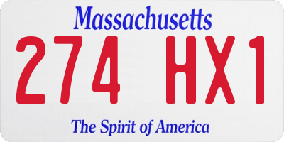 MA license plate 274HX1