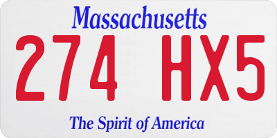 MA license plate 274HX5