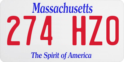 MA license plate 274HZ0